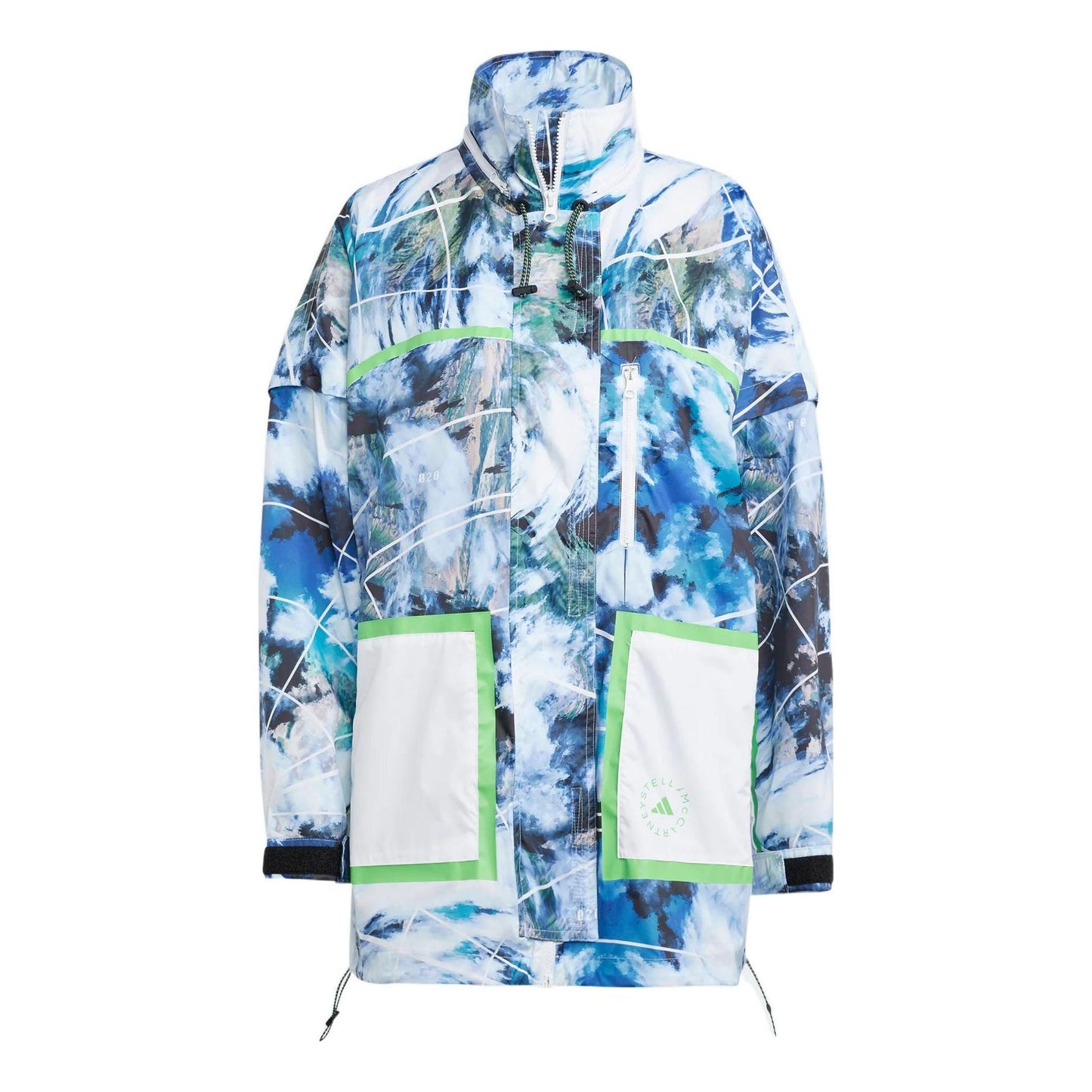 (WMNS) adidas by Stella McCartney TrueNature Packable Jacket Printed Asia Sizing 'White Blue' HT1122
