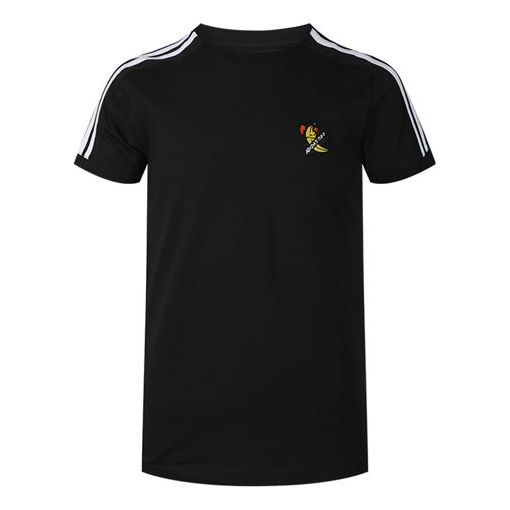 adidas neo M Frt Tee Casual Sports Round Neck Short Sleeve Black GJ5410