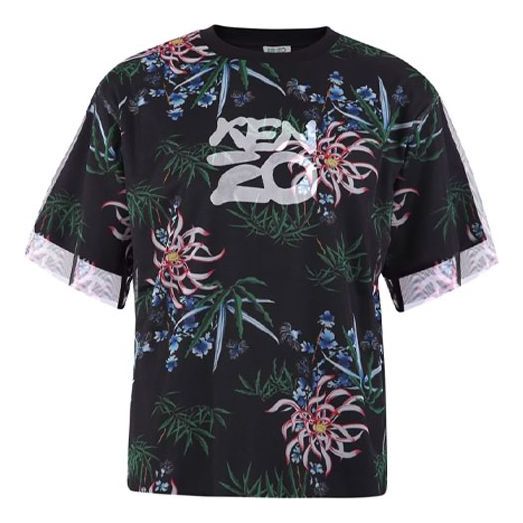 KENZO Micro Mark Logo Printing Casual Short Sleeve Black FA52TS621907-99