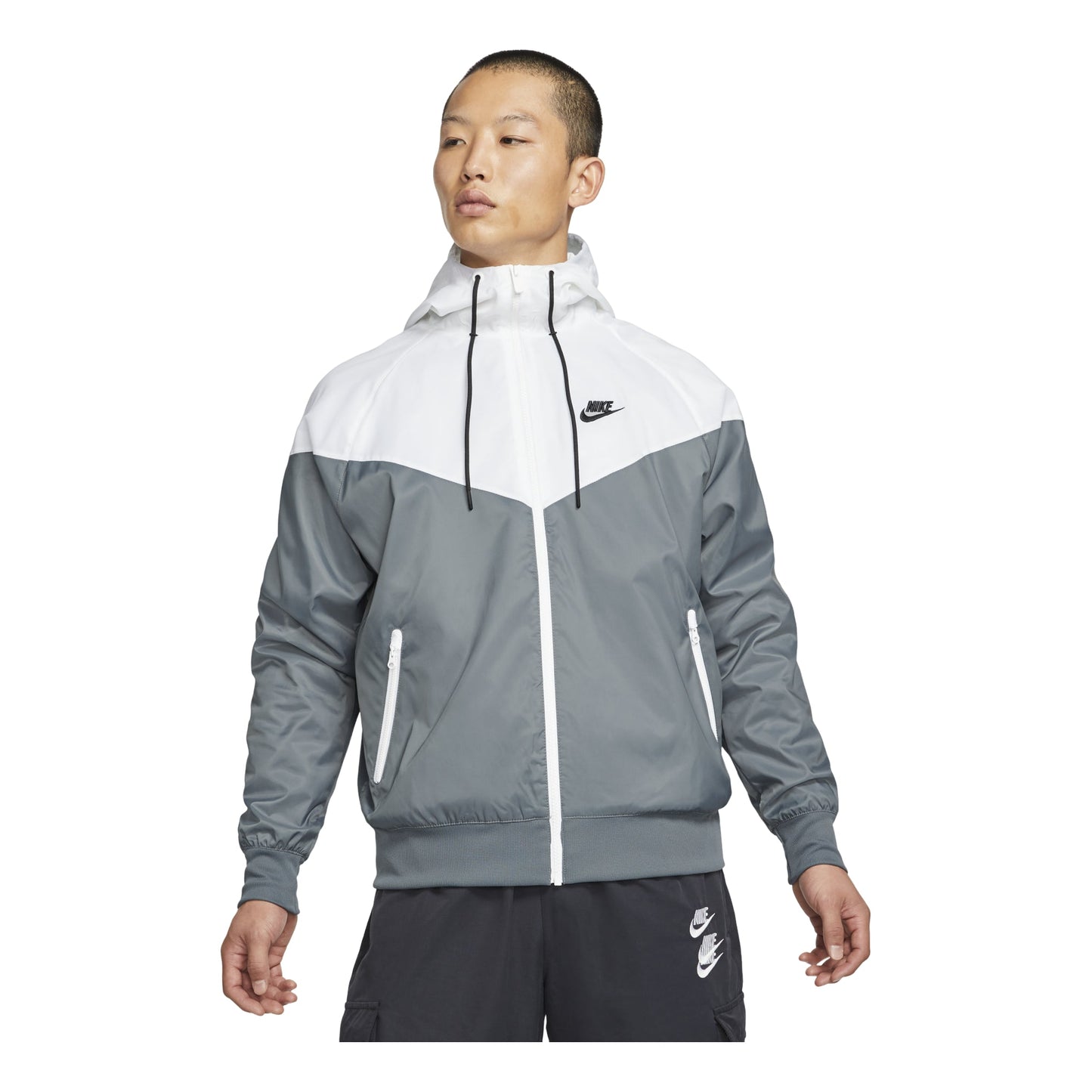Nike Sportswear Windrunner Sports Training hooded Woven Jacket Gray White DA0002-084