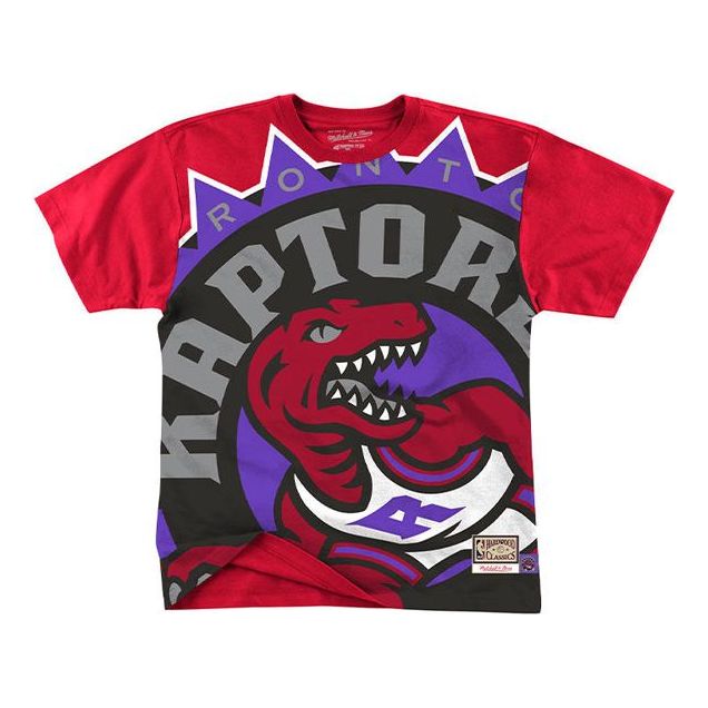 Mitchell & Ness Big Face Series Casual Sports MN Short Sleeve Toronto Raptors Couple Style Red SSTEBW19070-TRARED1