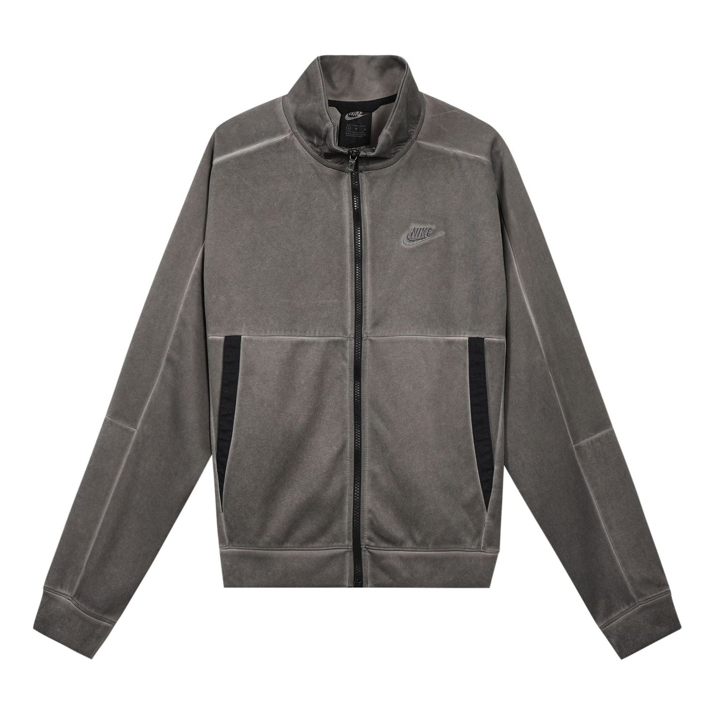 Nike Sportswear Embroidered Logo Knit Sports Jacket Gray DA7177-010