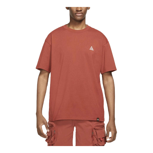 Men's Nike x ACG Sports Solid Color Round Neck Short Sleeve Red Brown T-Shirt DJ3642-670