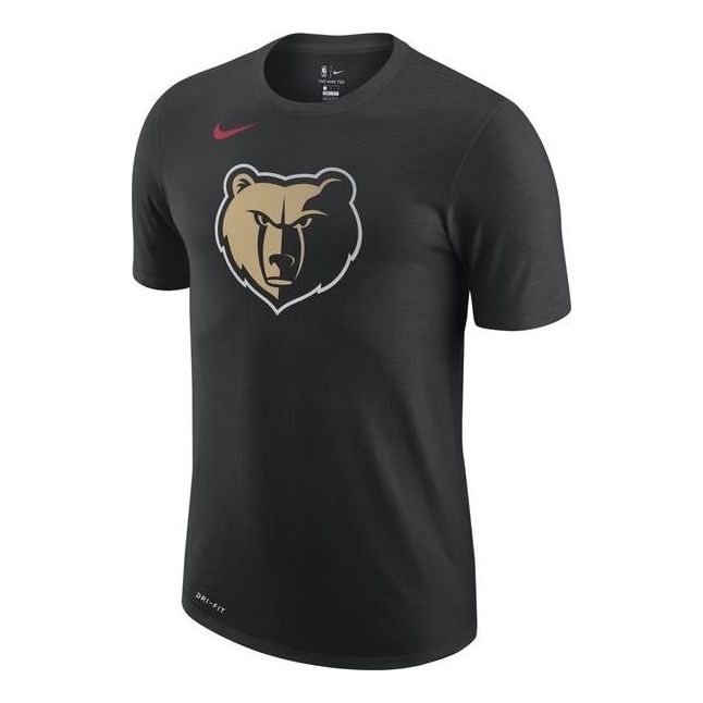 Men's Nike Logo Bear Head Printing Short Sleeve Gray Memphis Grizzlies Black T-Shirt CT9826-010