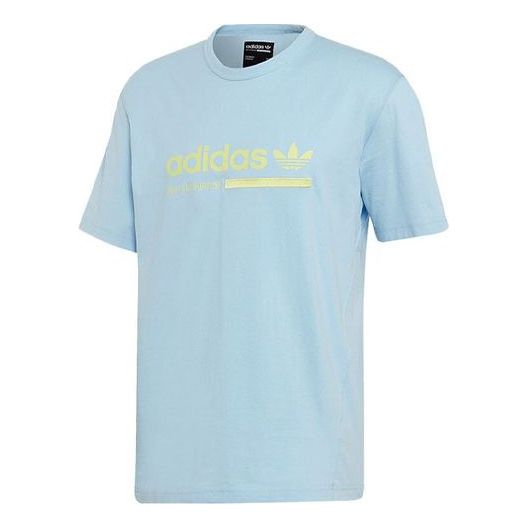 adidas originals Logo Sports Round Neck Short Sleeve Blue DV1929