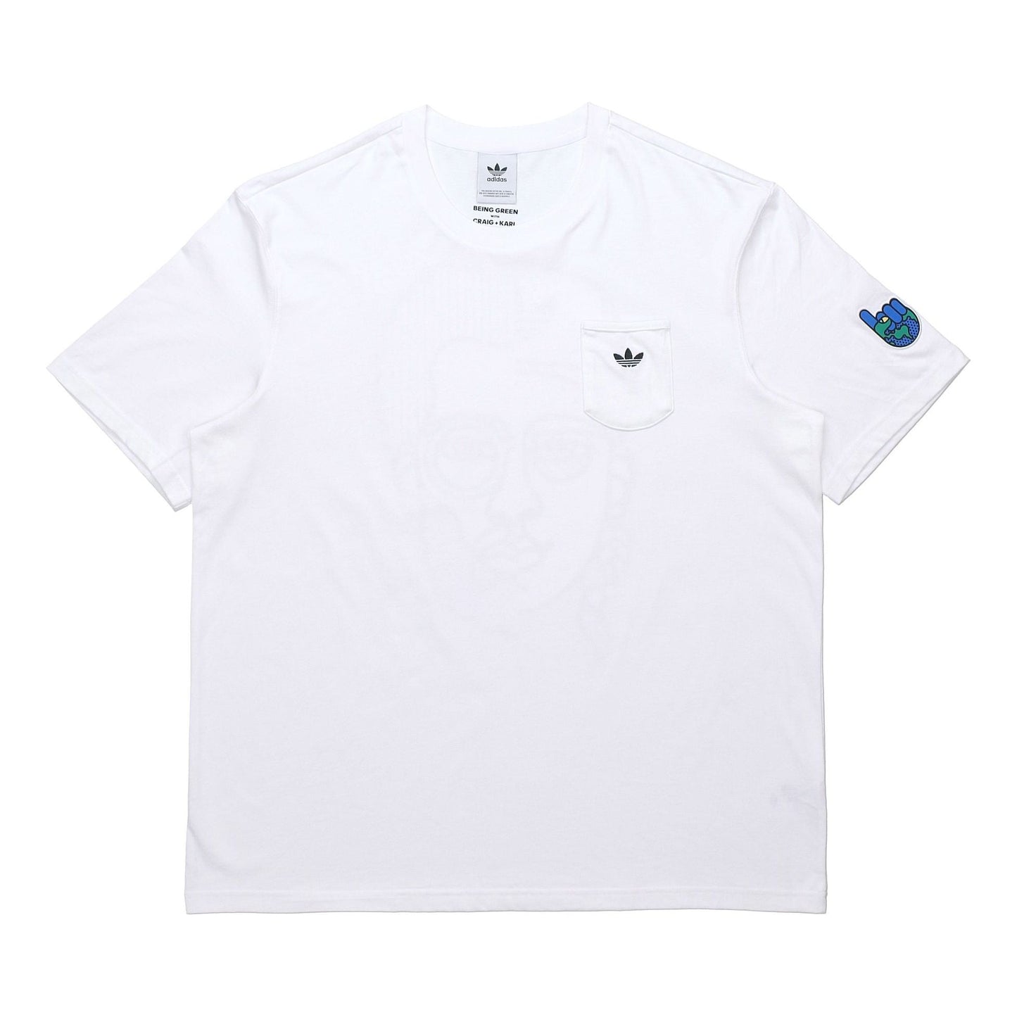 adidas originals Artist Tee Ss Funny Printing Sports Round Neck Short Sleeve White HA4691