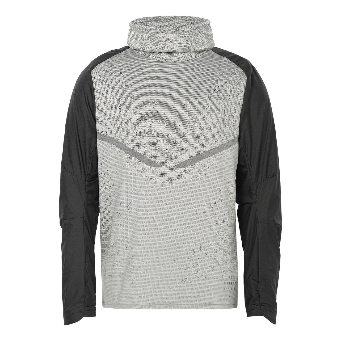 Men's Nike SS22 Colorblock Breathable High Collar Stripe Long Sleeves Black Gray T-Shirt DM4629-010