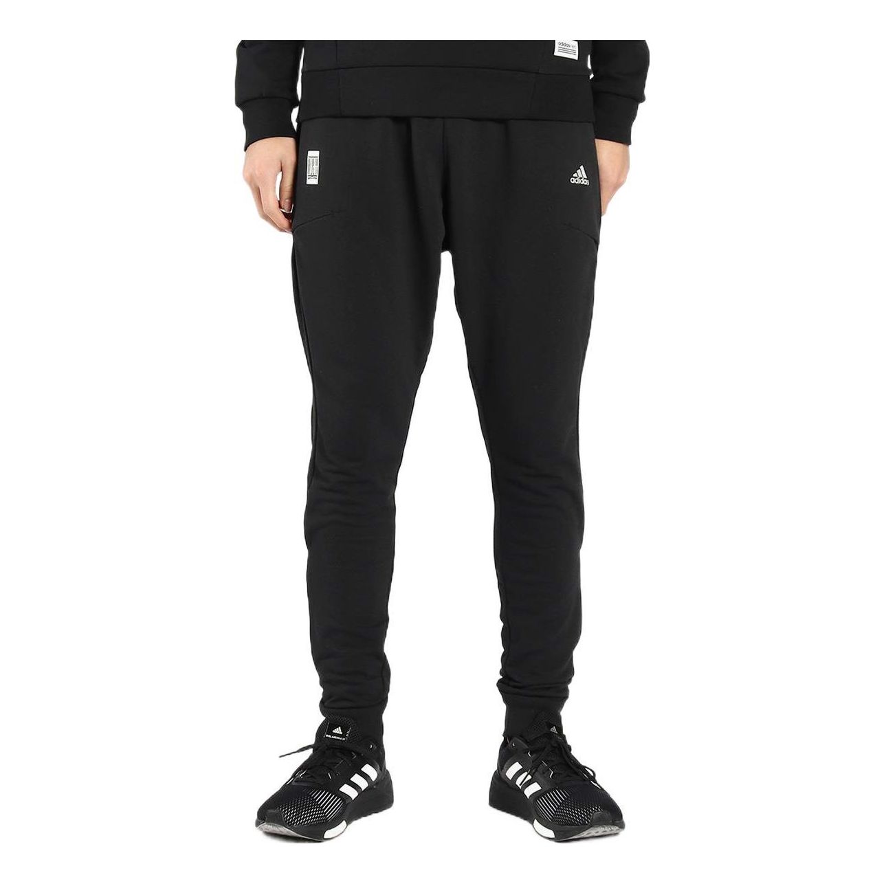 adidas Wj Pt Swt Rib Solid Color Knit Breathable Athleisure Casual Sports Pants Black BQ5635