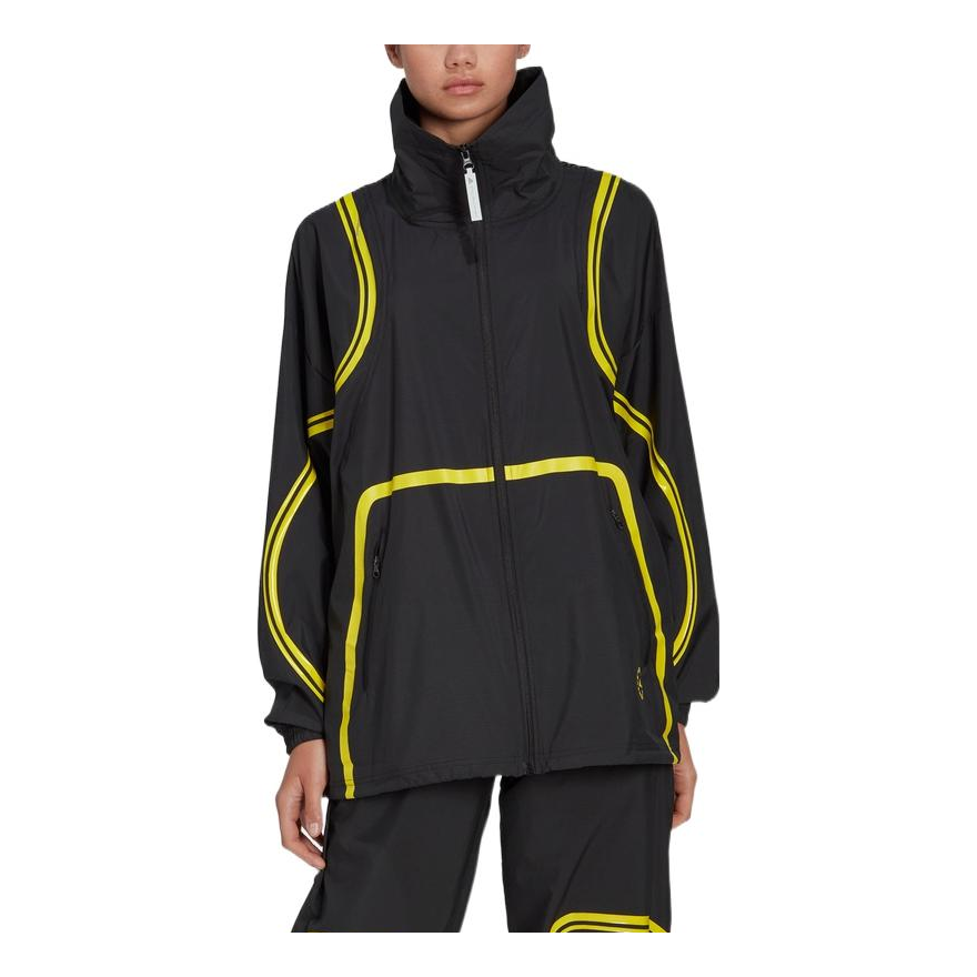 (WMNS) adidas by Stella Mccartney Wind Jacket Asia Sizing 'Black Yellow' HI6129