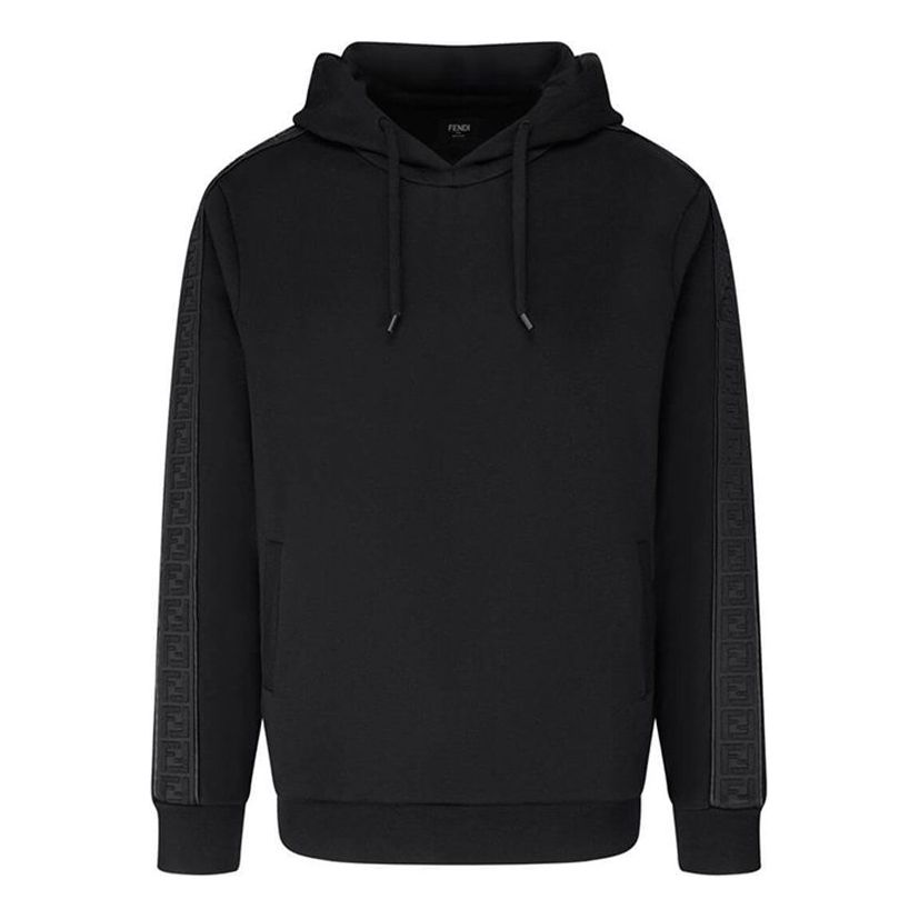 FENDI Logo Printing Long Sleeve Male Black FY0981A2F1F0QA1