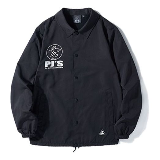 PJs Vigor Surf Laser Colorful Reflective Alphabet Printing Coach Loose Jacket Unisex Black 20SSJK1001-P