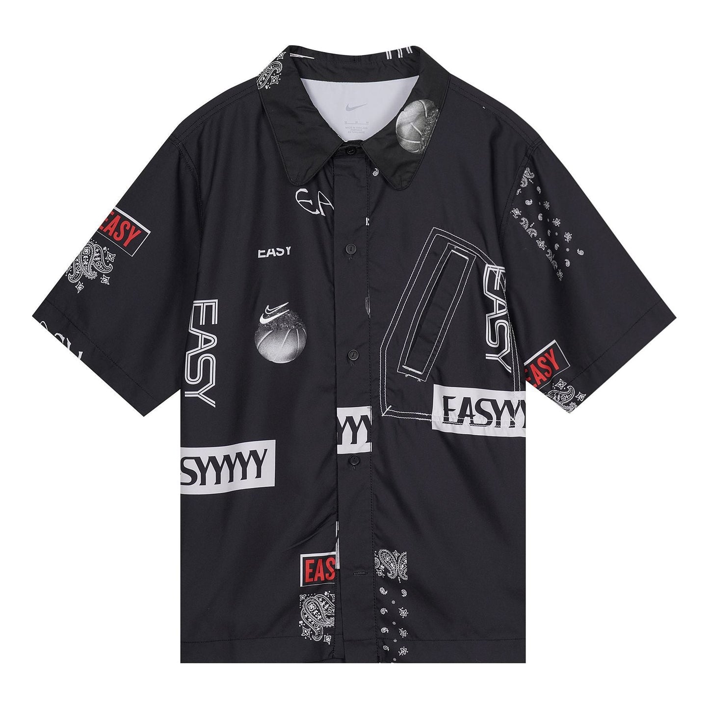 Nike Basketball Sports lapel Short Sleeve Shirt Black DO4024-010