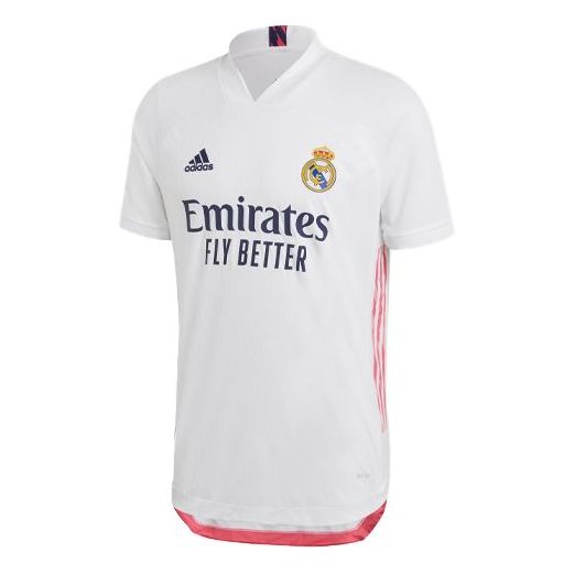 adidas real Madrid 20-21 Season Player Edition Home Alphabet Logo Stripe Sports Soccer/Football Short Sleeve Jersey Asia Sizing FM4736