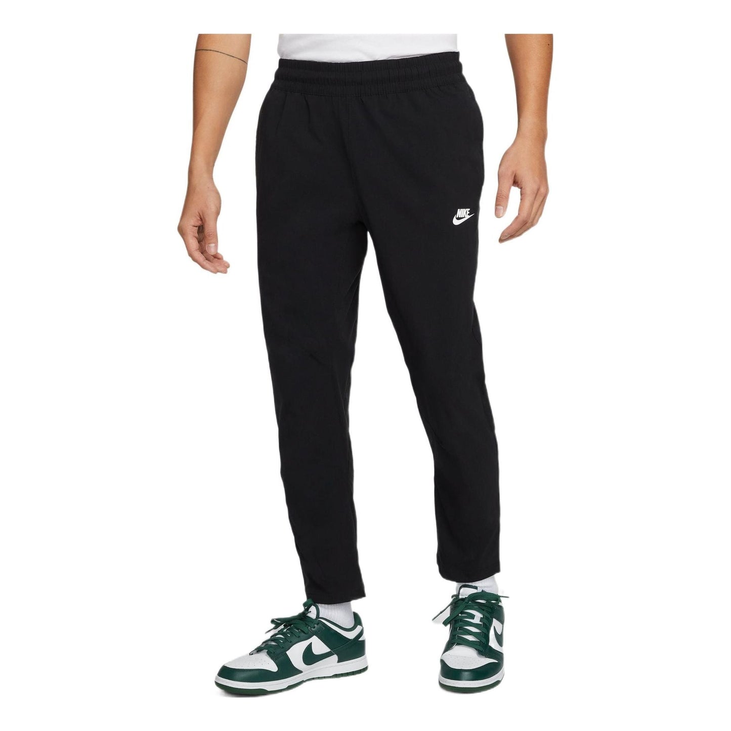 Men's Nike Woven Solid Color Small Label Lacing Casual Sports Pants/Trousers/Joggers Black DN4447-010