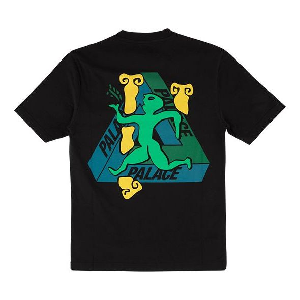 Men's PALACE Dancing Man Abstract Printing Short Sleeve Black P13TS059