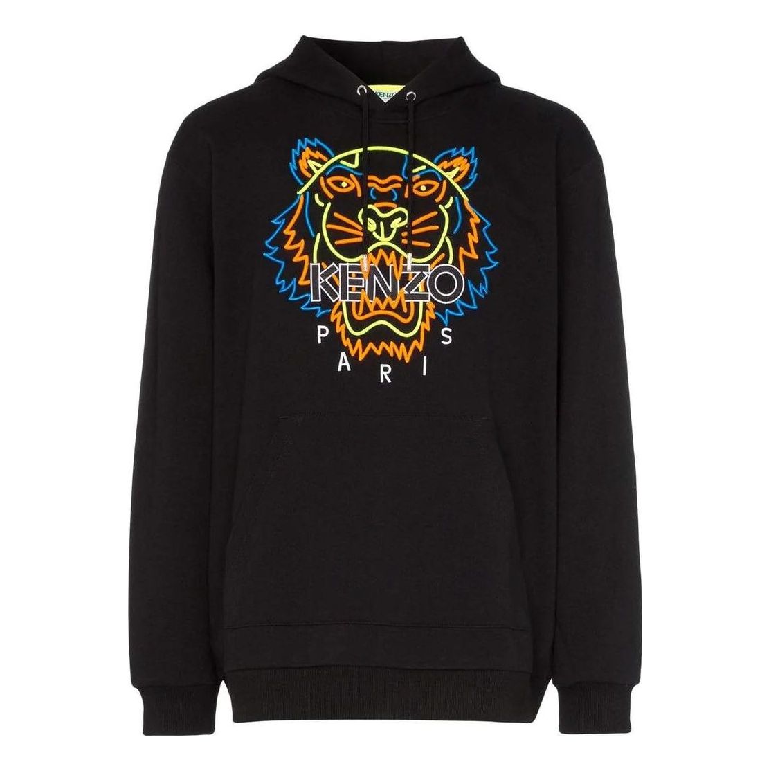 Men's KENZO Fluorescence Tiger Head Cotton Loose Black F955SW4234XF-99