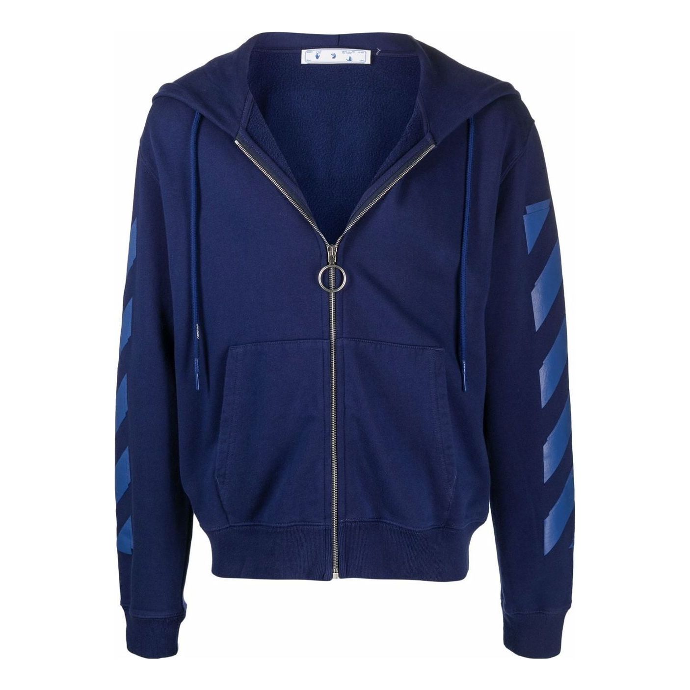 Men's Off-White FW21 Stripe Zipper Ordinary Version Blue OMBE001F21FLE0034545