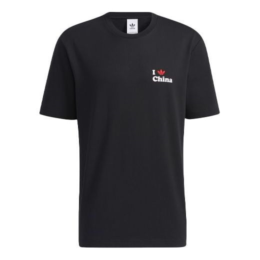 adidas originals I Trfl Ch Tee 1 Sports Round Neck Short Sleeve Black H07331