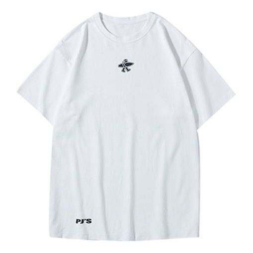 PJs Vigor Laser logo Loose Casual Short Sleeve Couple Style White 20SSTS1009-P