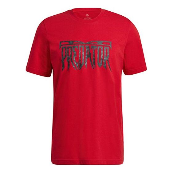 adidas Predator Logo Soccer/Football Training Athleisure Casual Sports Breathable Short Sleeve Red GN6908