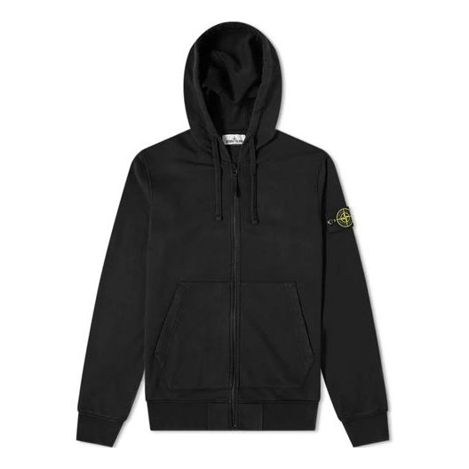 Men's STONE ISLAND Logo Zipper Black 721564251-V0029