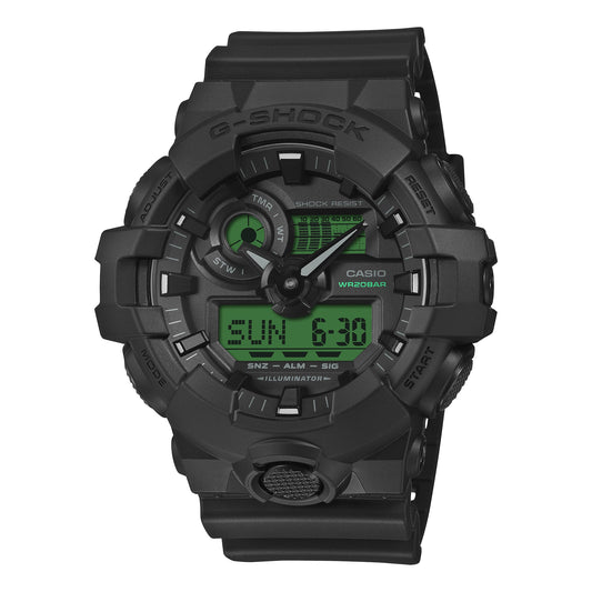 CASIO G-Shock GA-700 Series Analog-Digital 'Black Green' GA-700BEG-1A