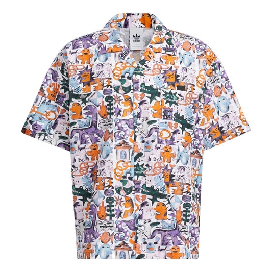 adidas originals KT CO AOP SHIRT Athleisure Casual Sports Short Sleeve Couple Style Printing HR6458