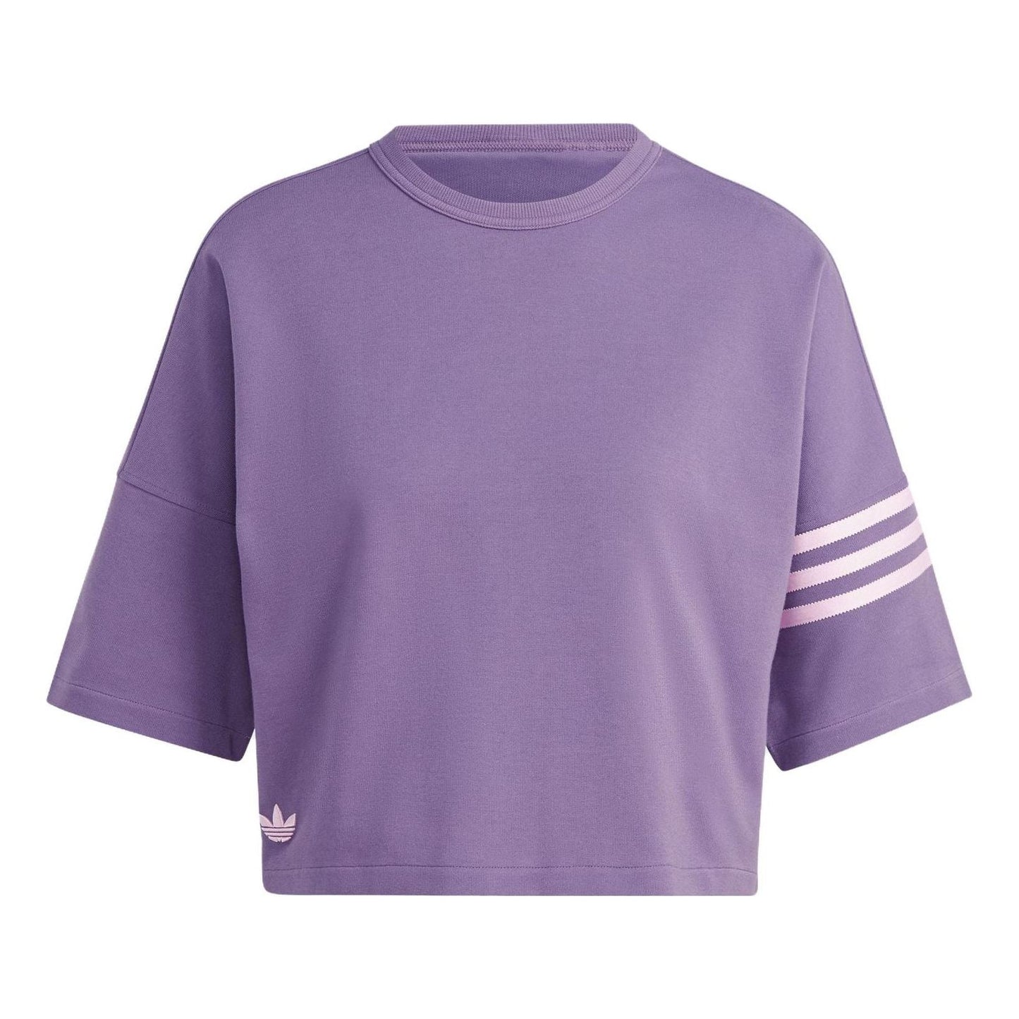 (WMNS) adidas Neuclassics 3 stripe T-shirt Asia Sizing 'Shadow Violet' IP8973