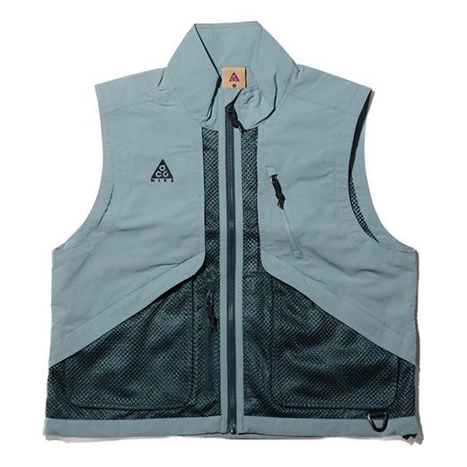 Nike x ACG Outdoor Multiple Pockets Colorblock Stand Collar aviator vest Asia Edition Green 'Aviator Grey Deep Jungle' BQ7290-041