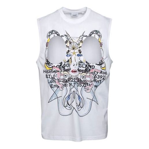 Burberry SS21 Letter Printing Sleeveness Male White 45676351