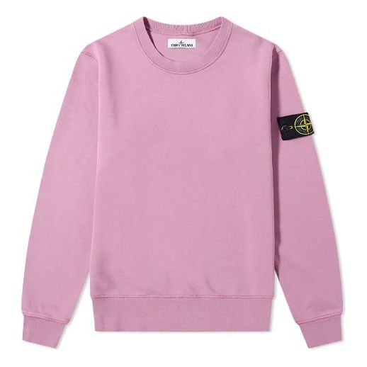 Men's STONE ISLAND Garment Dyed Crew Sweat Casual Pink 721563051-V0086