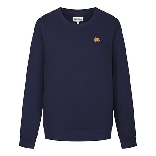 Men's KENZO FW21 Cotton Round Neck Pullover Navy Blue FB65SW0064ML-76