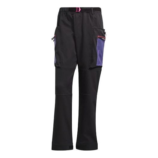 adidas originals G Outd Cargo P Contrasting Colors Pocket Loose Cargo Sweatpants Black H09349