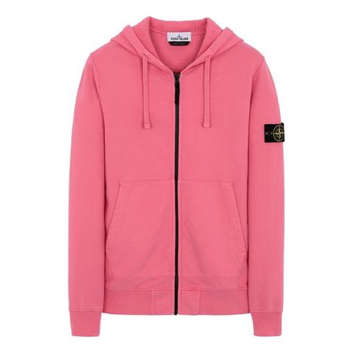 Men's STONE ISLAND Zipper Pink Red 731564220-V0087