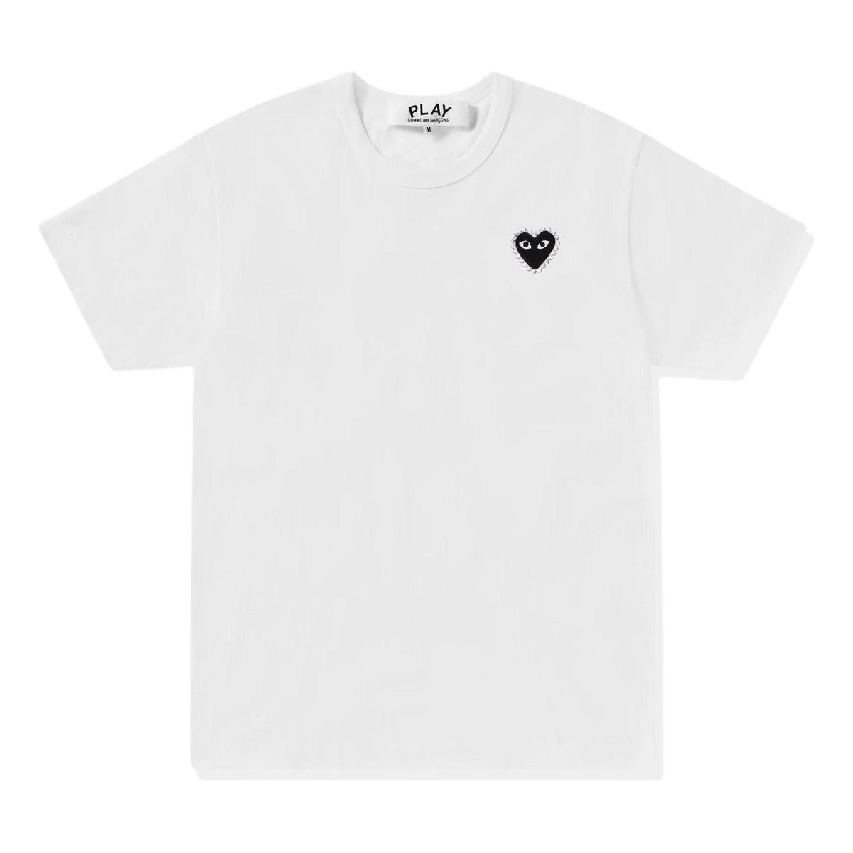 COMME des GARCONS PLAY SS25 Emblem Rhinestone Heart T-Shirt 'White Black' AX-T801-051-1