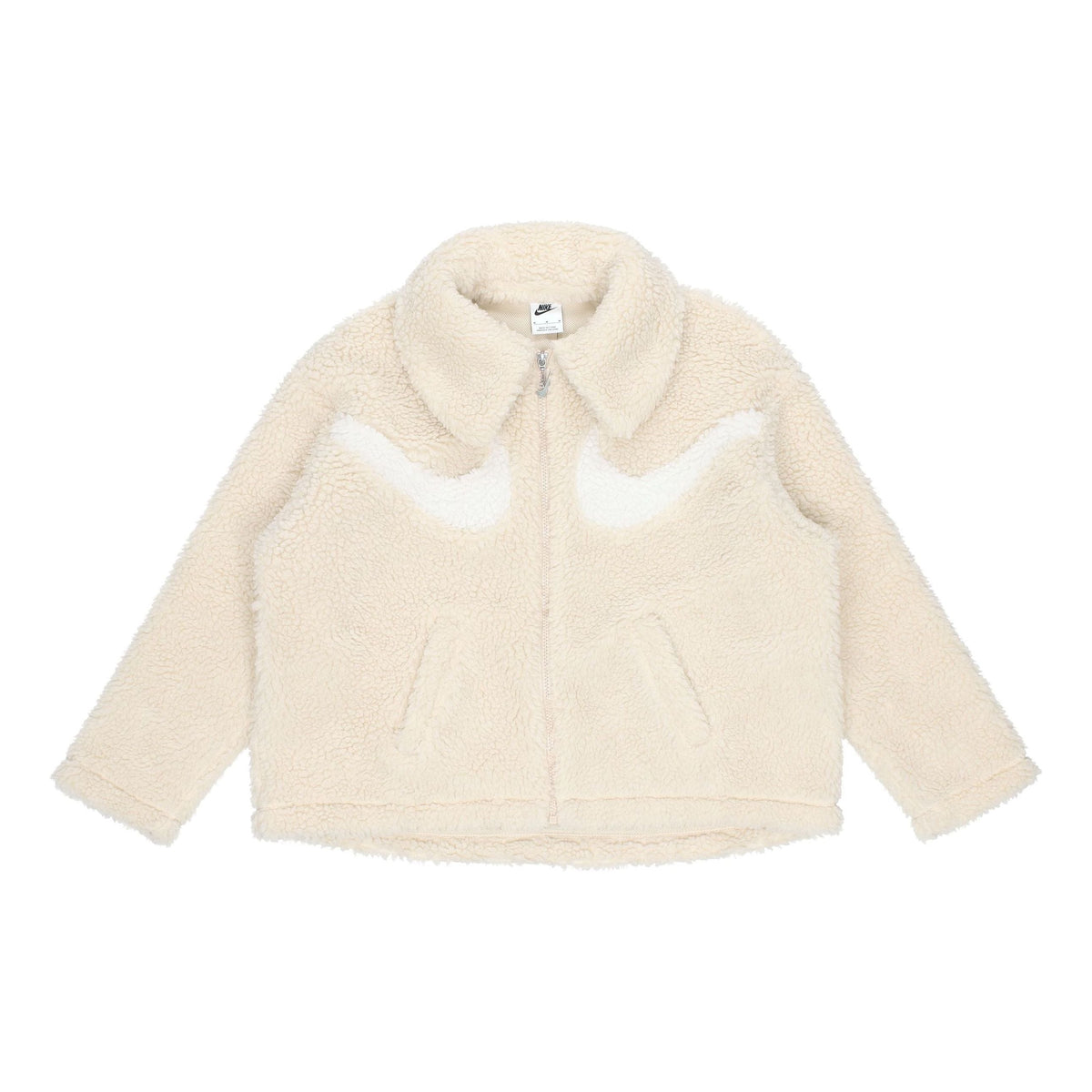 (WMNS) Nike Logo Printing Solid Color Athleisure Casual Sports Lamb's Wool Apricot Color Jacket DD5621-206