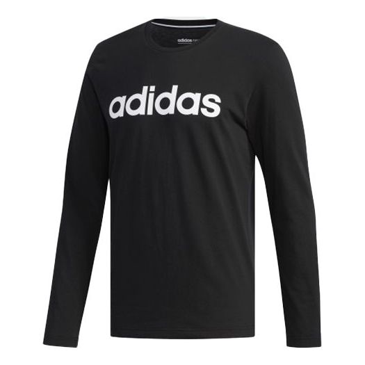 adidas neo M CE LNR LS logo Printing Round Neck Long Sleeves Black EI4723