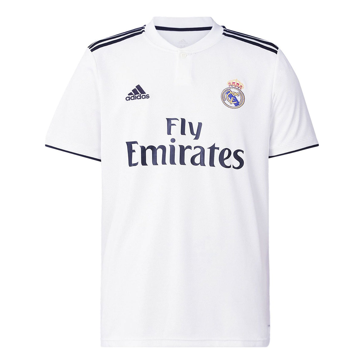 adidas real Madrid 18-19 Season Fan Edition Home Alphabet Logo Stripe Sports Soccer/Football Short Sleeve White DH3372