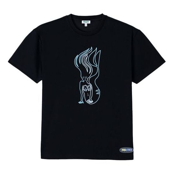 KENZO Pattern Round Neck Short Sleeve Black FA52TS956939-99