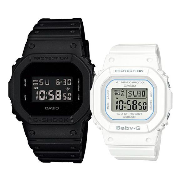 CASIO G-Shock & Baby-G Set 'Black and White' DW-5600BB-1PR-BGD-560-7PR