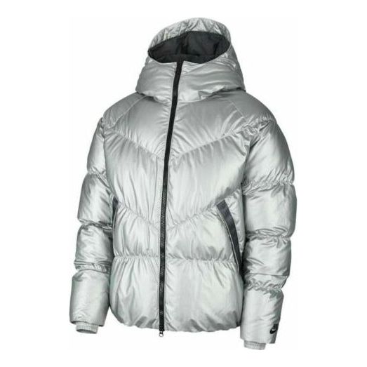 Nike Metallic hooded With Down Feather Jacket Silver BV4709-096
