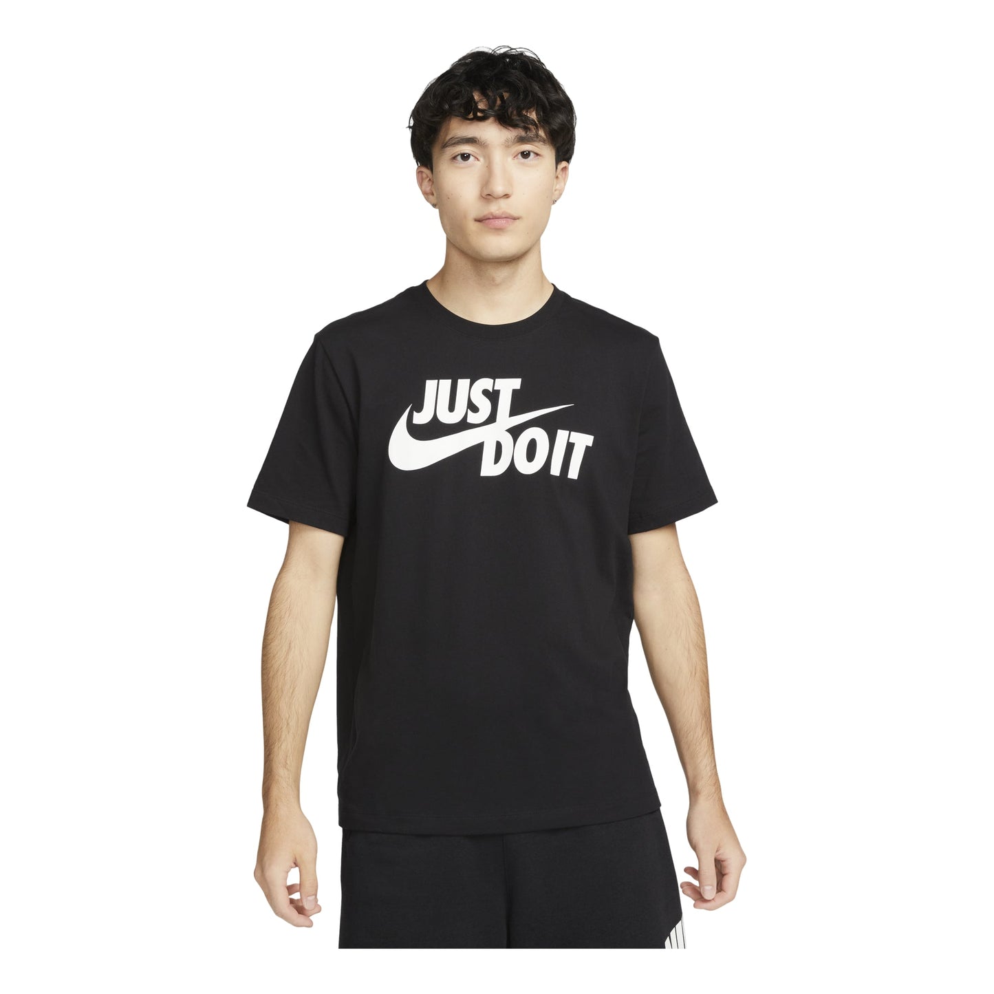 Nike Just Do It Swoosh T-shirt Asia Sizing 'Black White' AR5007-011