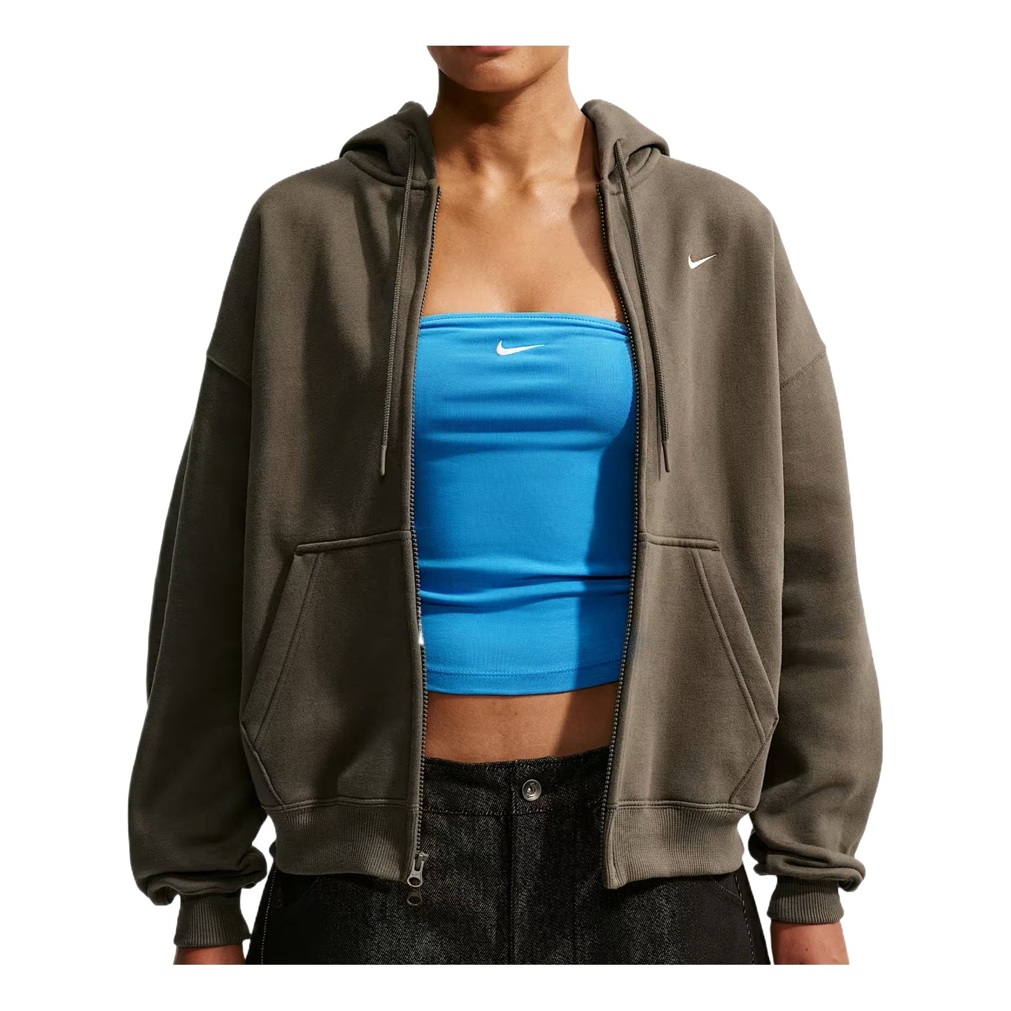 (WMNS) Nike Studio Fleece Medium Weight Oversized Hoodie 'Dark Hazel Sail' IM8084-212