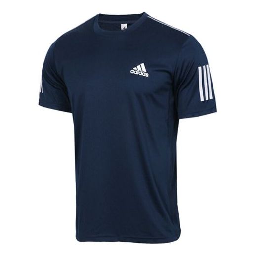 adidas Tennis Sports Round Neck Short Sleeve Navy Blue DU0858