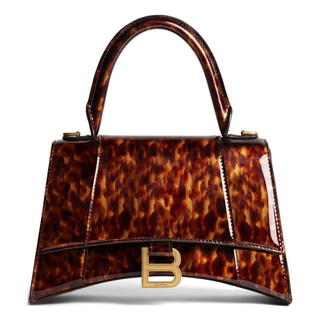 (WMNS) Balenciaga Hourglass Small Handbag Tortoise Shell Print 'Brown' 5935462AAZK2126