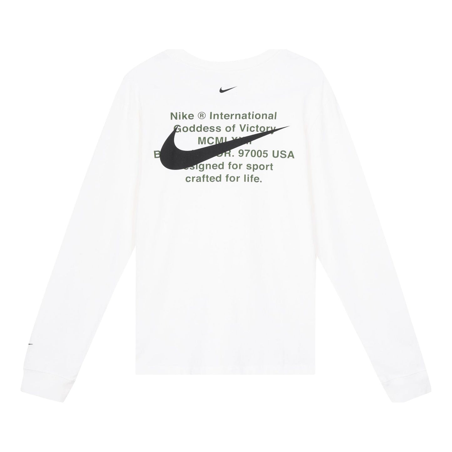 Nike MENS Swoosh Casual Sports Double-Hook Crew-neck Long Sleeve White DB6156-100