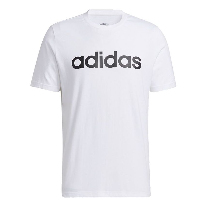 adidas neo M Ce Logo Tee Contrasting Colors Logo Printing Sports Short Sleeve White H14240
