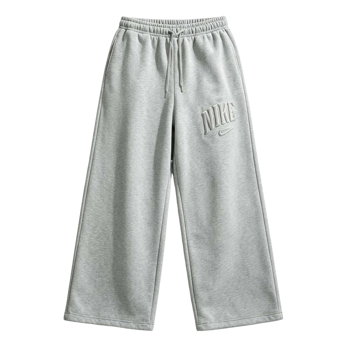 (WMNS) Nike Studio Fleece Medium Mid-Rise Wide-Leg Pants 'Dark Grey Heather' IU1156-063