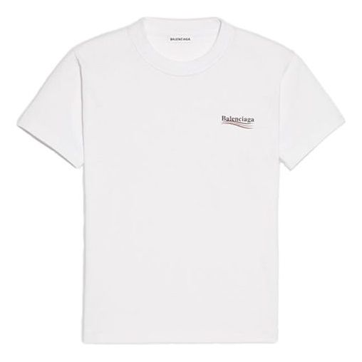 (WMNS) Balenciaga Alphabet Logo Printing Short Sleeve 'White' 612964TIV529040