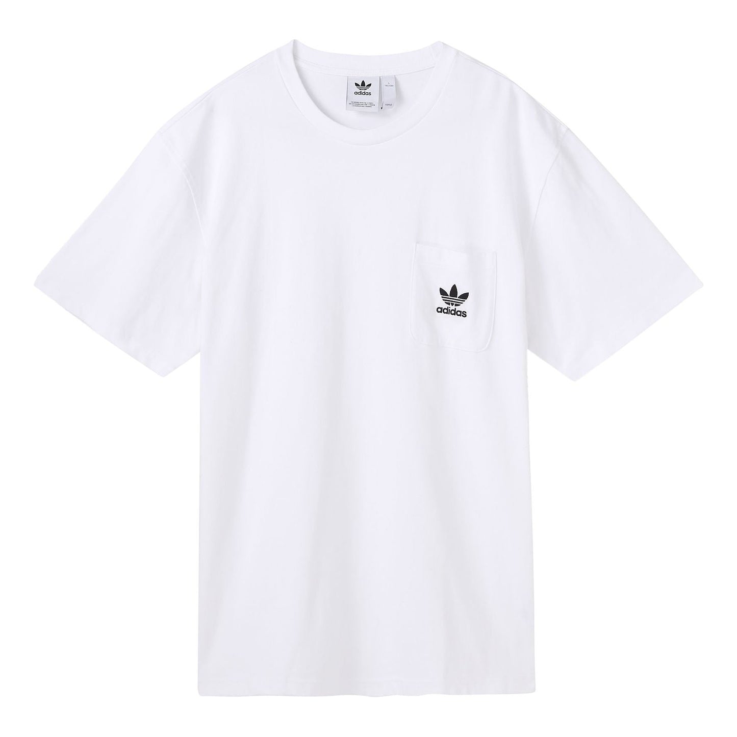 adidas originals Solid Color Pocket logo Short Sleeve White DX4208